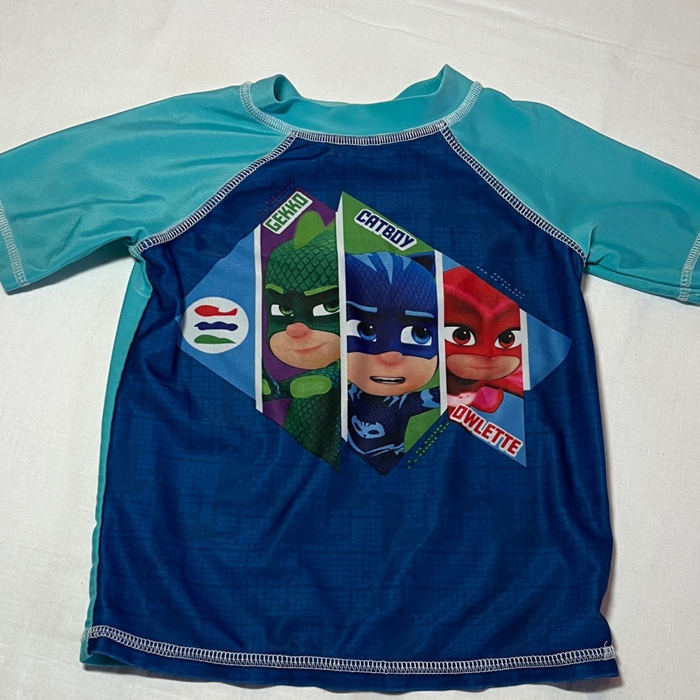 2T PJ Masks Swim Shirt - Blue and Teal